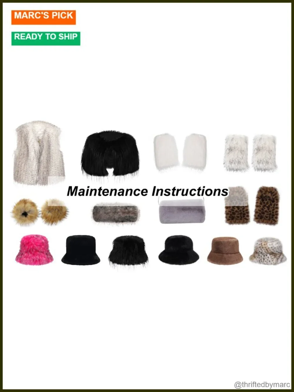 Womens Faux Fur Bucket Hat Fluffy Winter Wide Brim Fisherman Cap